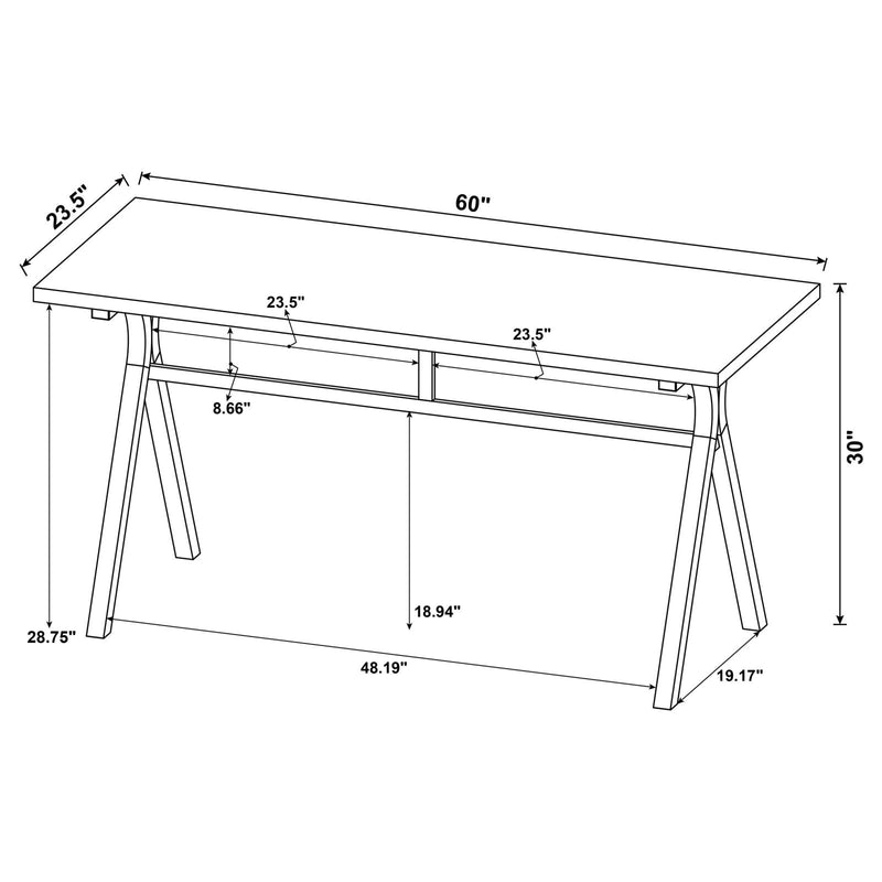 Tatum Grey Stone Herringbone Writing Desk