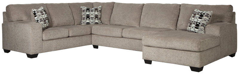 Ballinasloe Platinum Chenille 3-Piece Sectional With Chaise