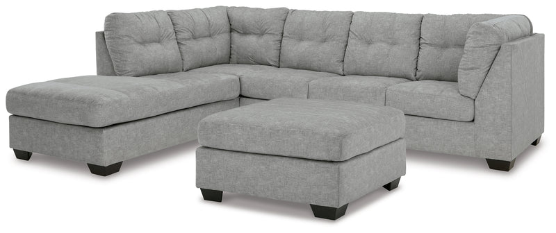 Falkirk Steel 2-Piece Sectional With Ottoman