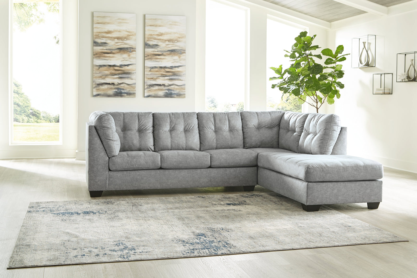 Falkirk Steel 2-Piece Sectional With Recliner