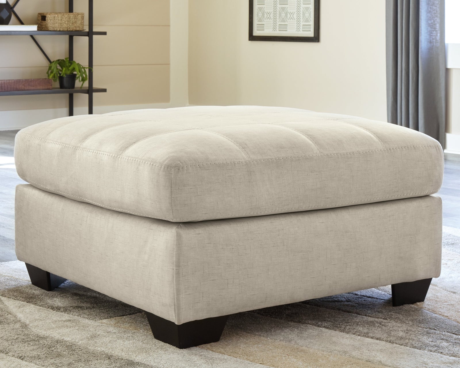 Falkirk Parchment Chenille Oversized Accent Ottoman