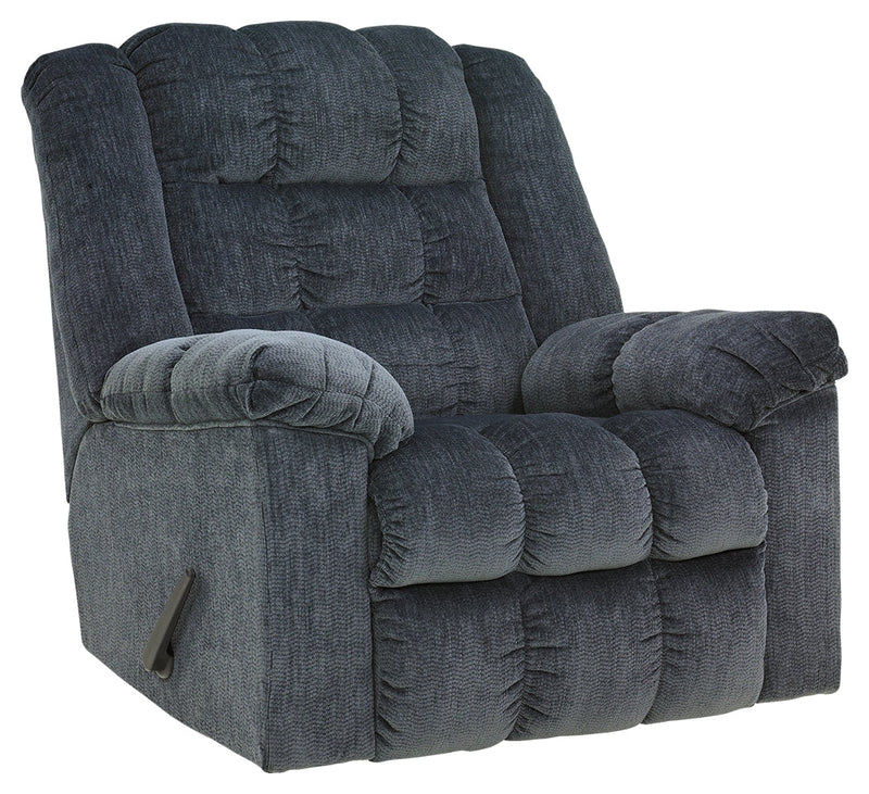 Ludden Blue Chenille Recliner