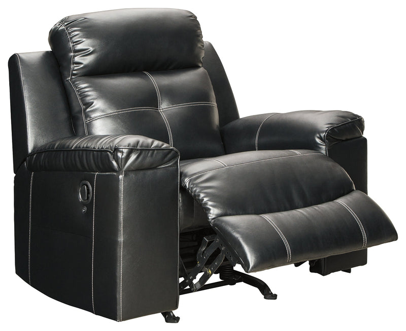 Kempten Black Faux Leather Recliner