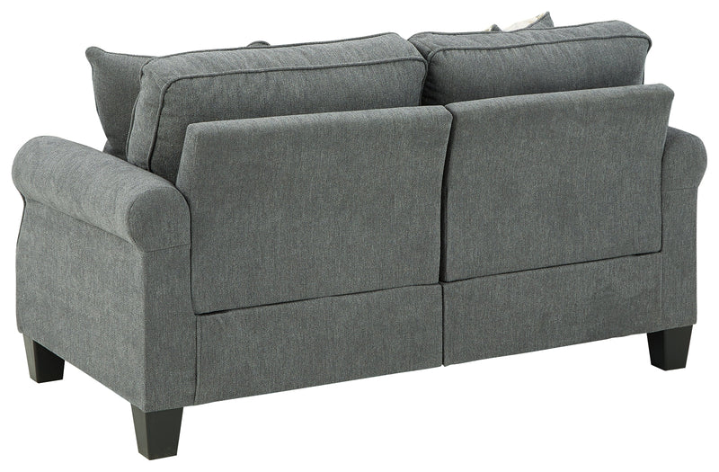 Alessio Charcoal Sofa And Loveseat