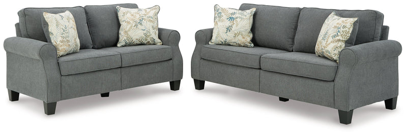 Alessio Charcoal Sofa And Loveseat