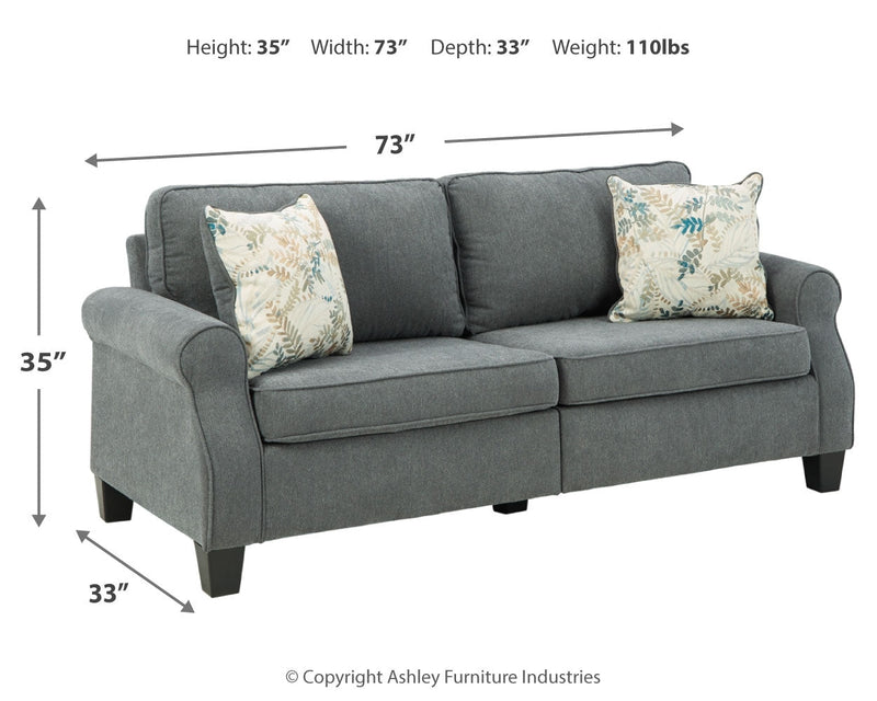 Alessio Charcoal Sofa And Loveseat