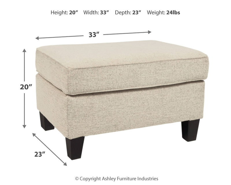 Abinger Smoke Chenille Ottoman