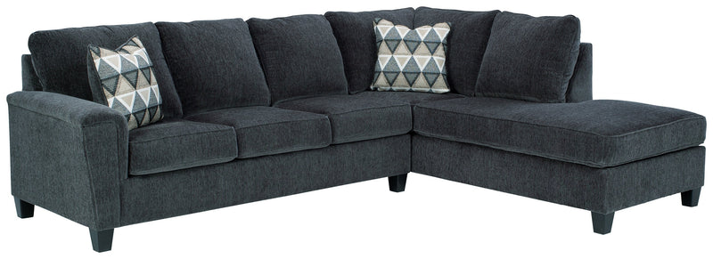 Abinger Smoke Chenille 2-Piece Sectional With Chaise