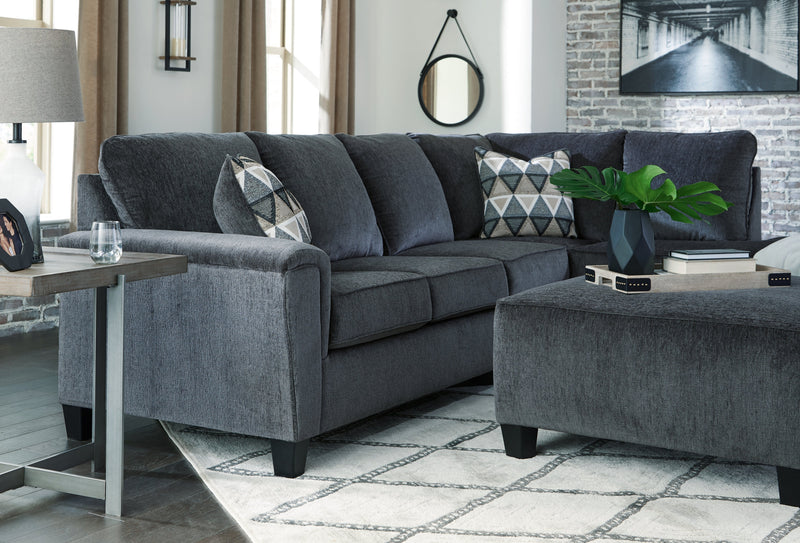 Abinger Smoke Chenille 2-Piece Sectional With Chaise