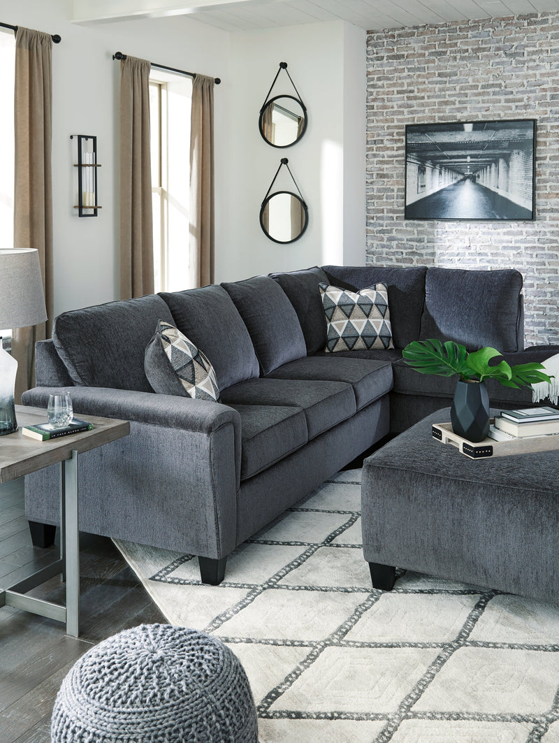 Abinger Smoke Chenille 2-Piece Sectional With Chaise