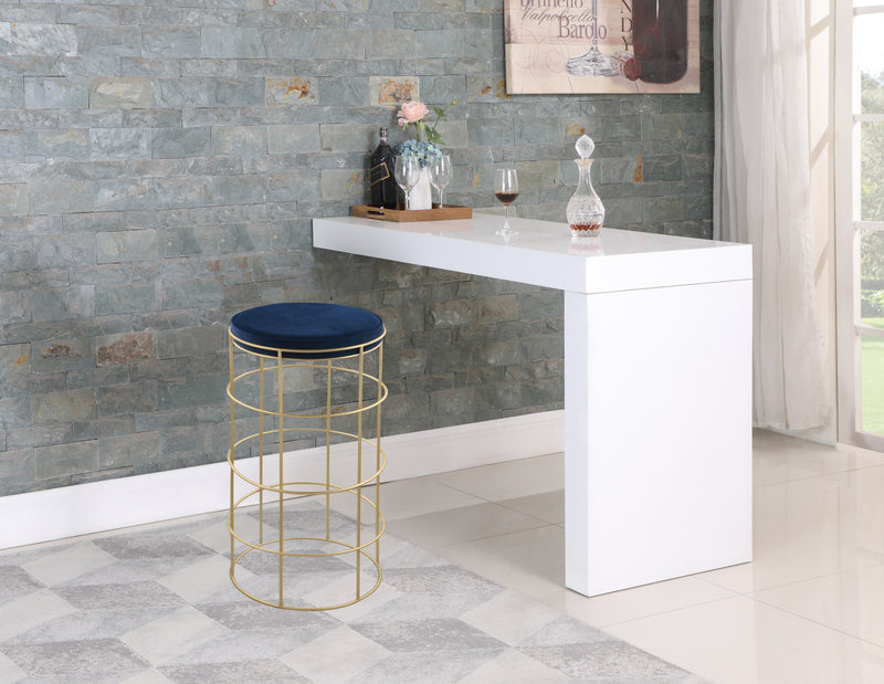 Rebar Blue Velvet Bar Stool