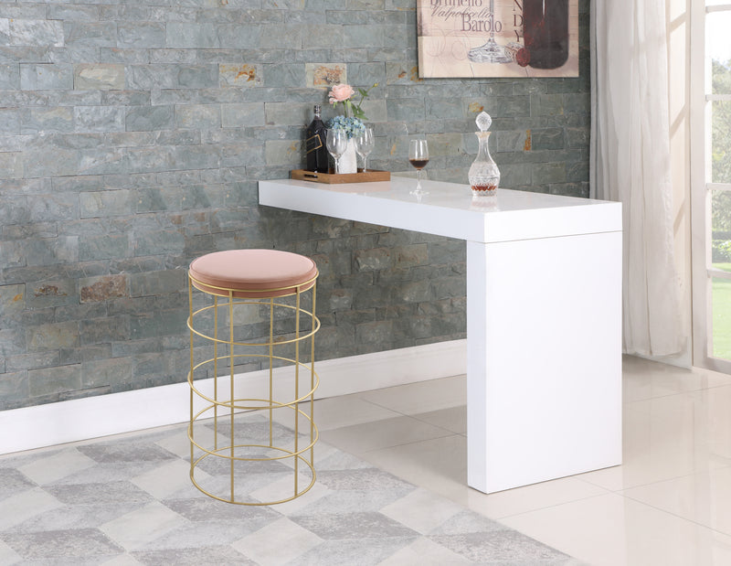 Rebar Pink Velvet Bar Stool