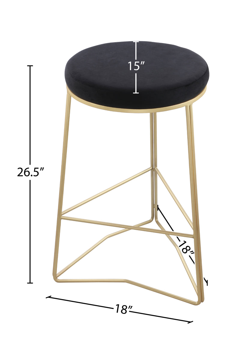 Tres Black Velvet Counter Stool