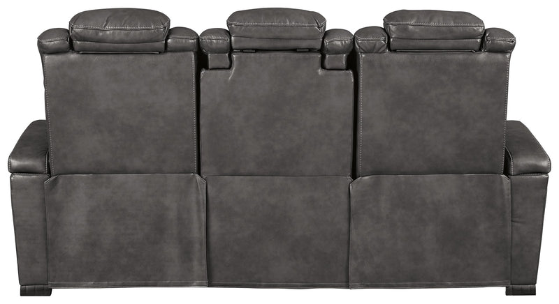 Turbulance Quarry Faux Leather Power Reclining Sofa