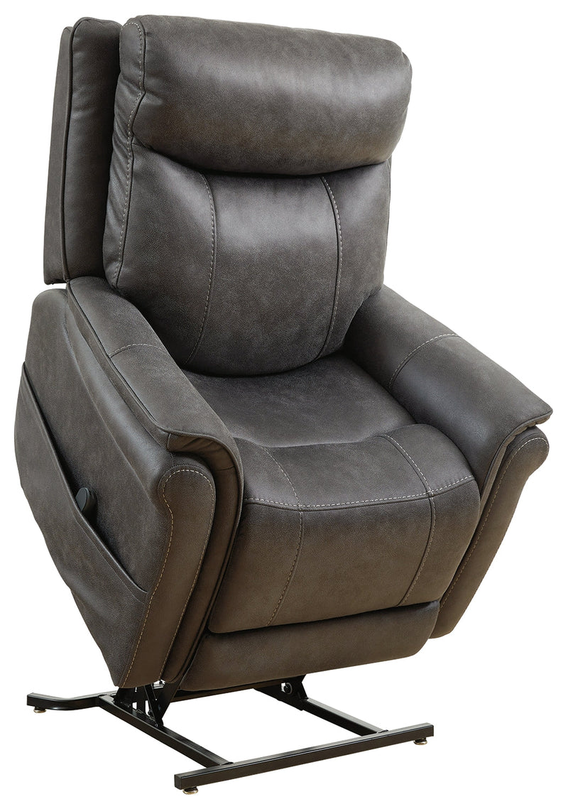 Lorreze Driftwood Faux Leather Power Lift Recliner