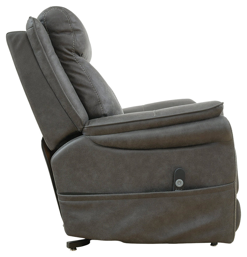 Lorreze Driftwood Faux Leather Power Lift Recliner