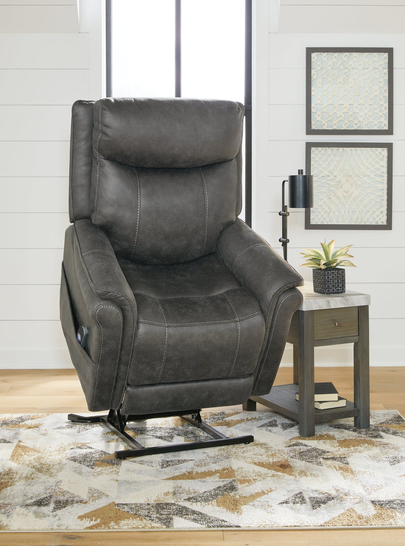 Lorreze Driftwood Faux Leather Power Lift Recliner