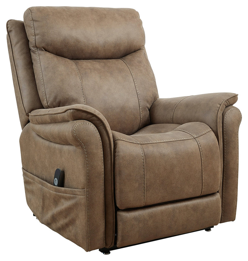 Lorreze Driftwood Faux Leather Power Lift Recliner