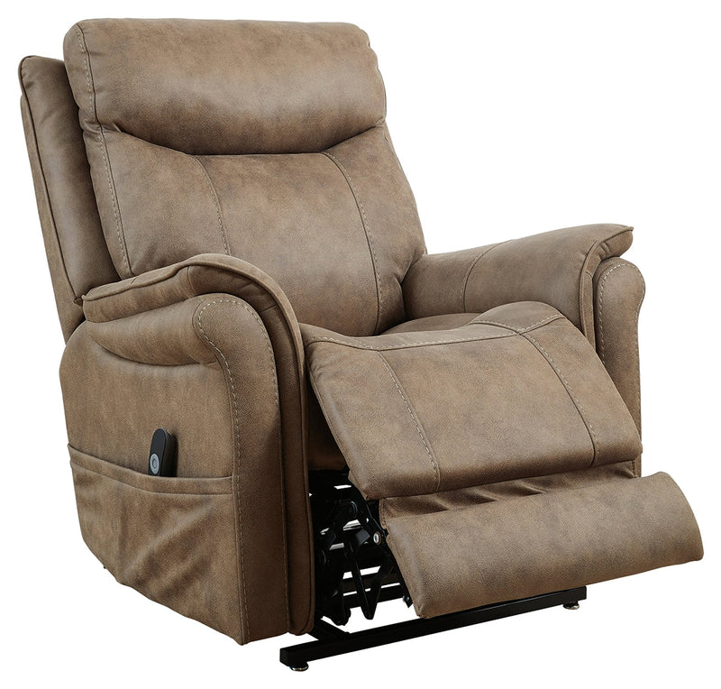 Lorreze Driftwood Faux Leather Power Lift Recliner