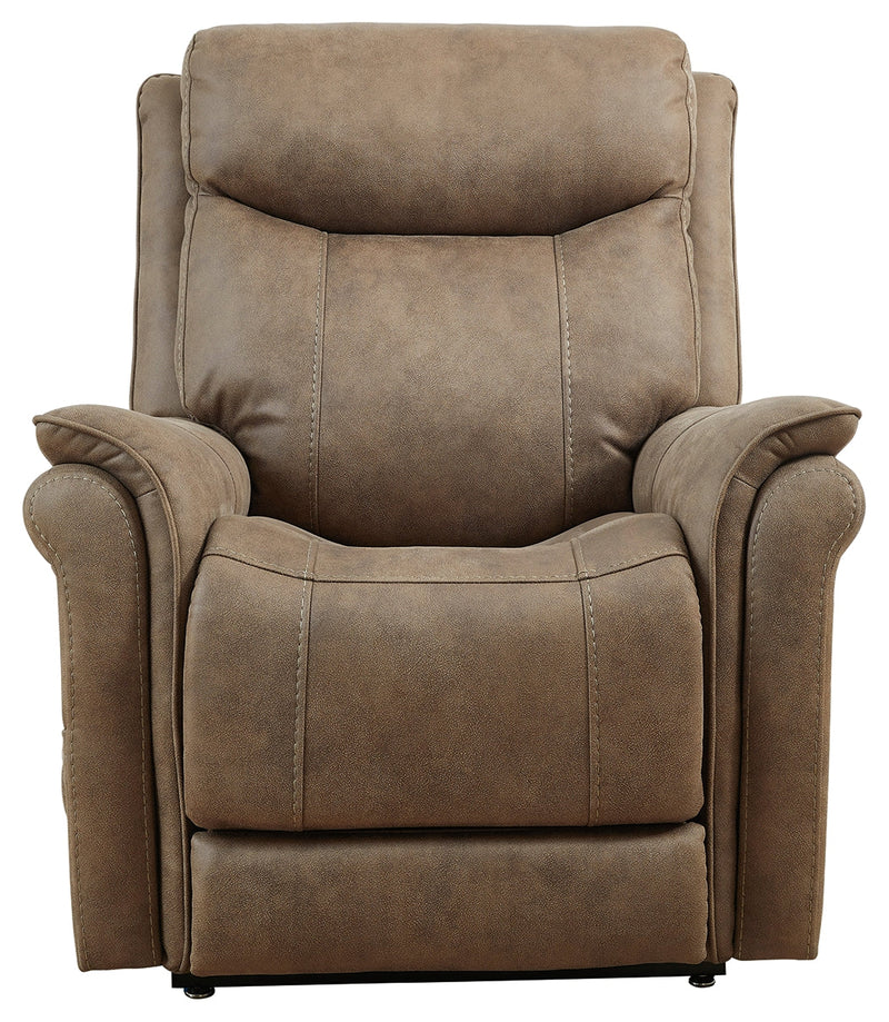 Lorreze Driftwood Faux Leather Power Lift Recliner