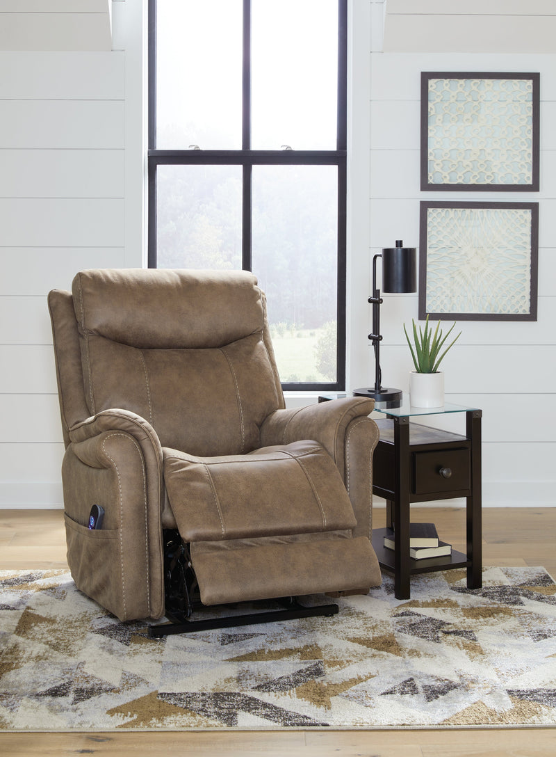 Lorreze Driftwood Faux Leather Power Lift Recliner