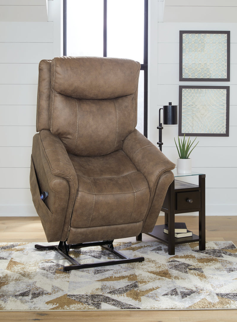 Lorreze Driftwood Faux Leather Power Lift Recliner