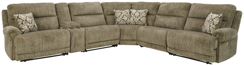 Lubec Taupe Chenille 6-Piece Power Reclining Sectional