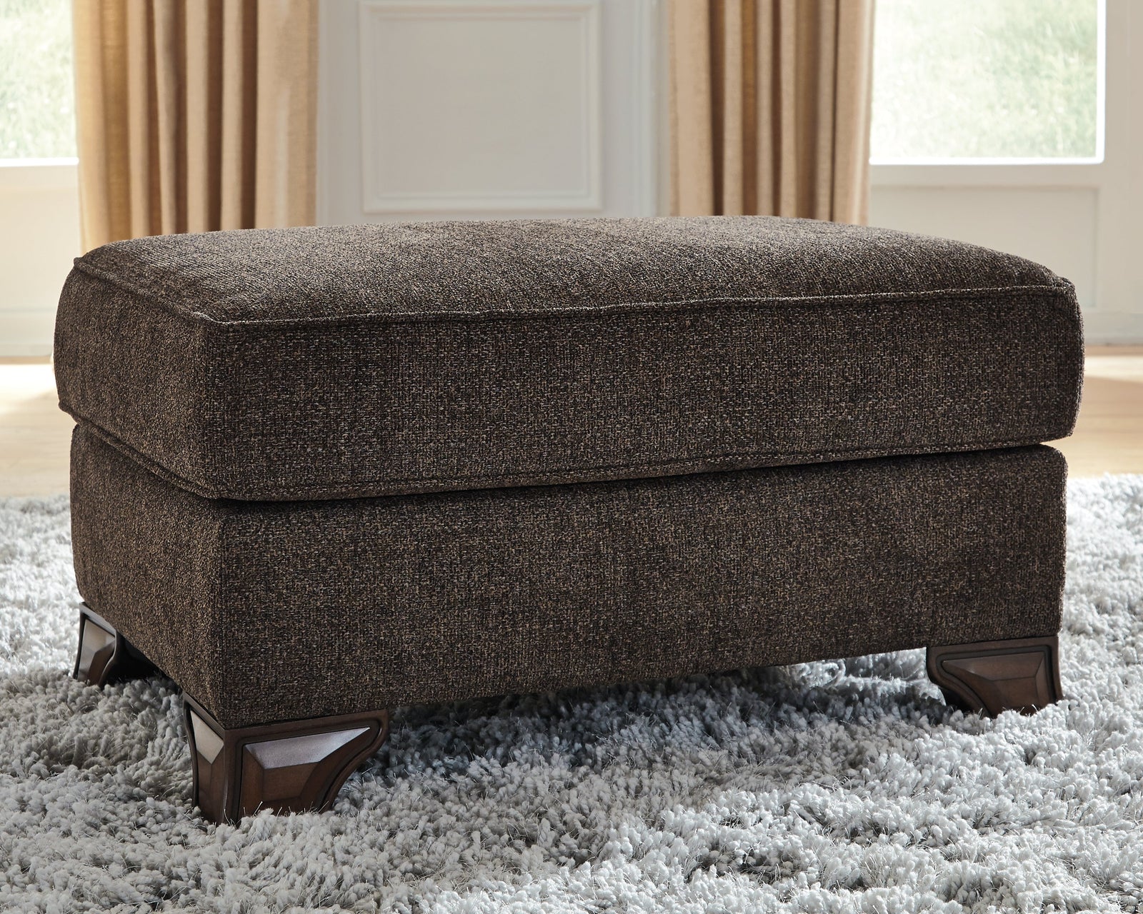 Miltonwood Teak Chenille Ottoman