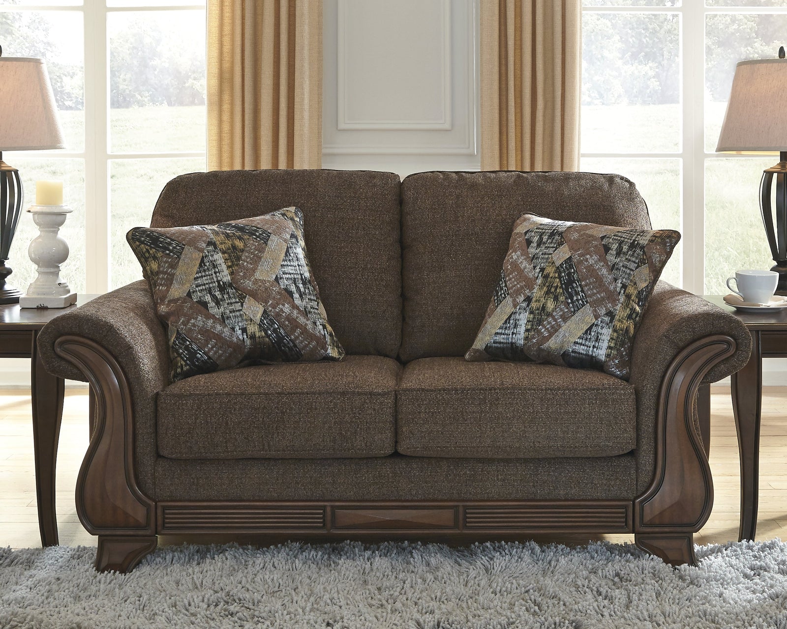 Miltonwood Teak Chenille Loveseat