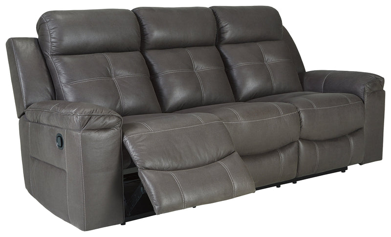 Jesolo Dark Gray Faux Leather Reclining Sofa