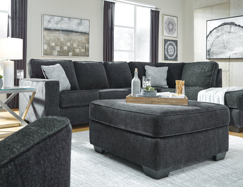 Altari Slate Chenille Oversized Accent Ottoman