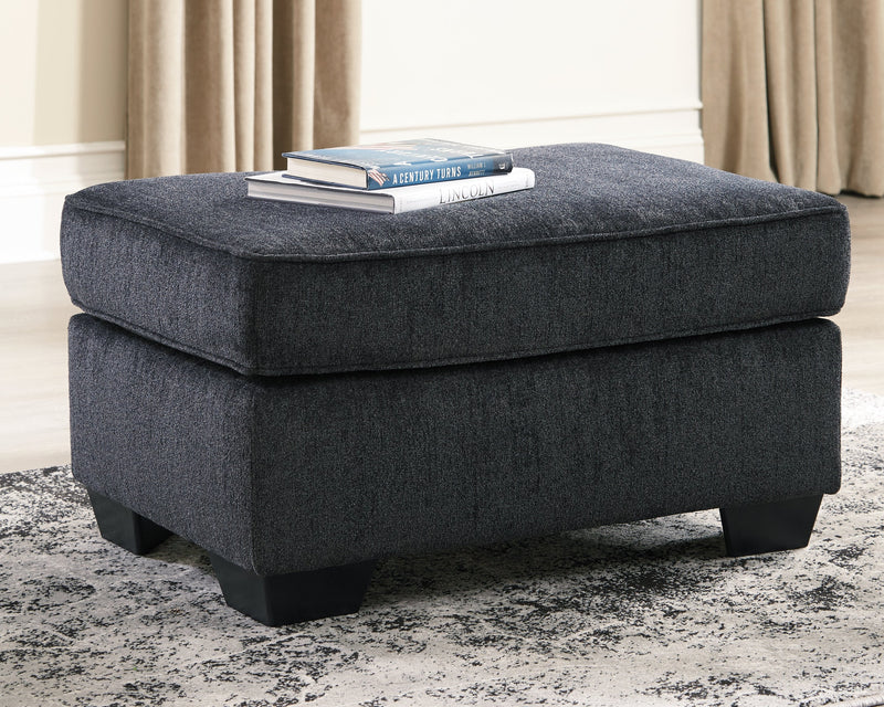 Altari Slate Chenille Ottoman