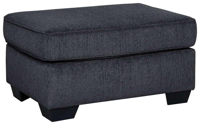 Altari Slate Chenille Ottoman