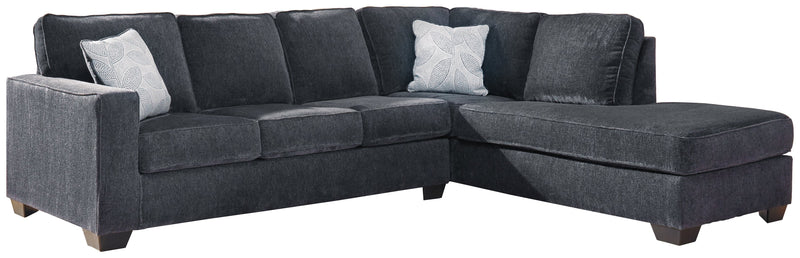 Altari Slate Chenille 2-Piece Sleeper Sectional With Chaise