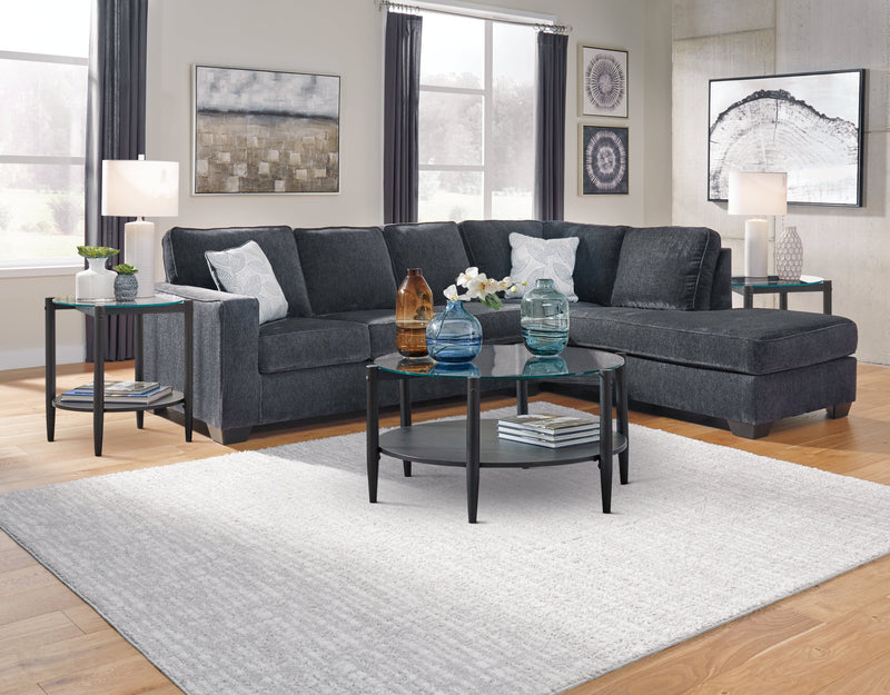 Altari Slate Chenille 2-Piece Sleeper Sectional With Chaise