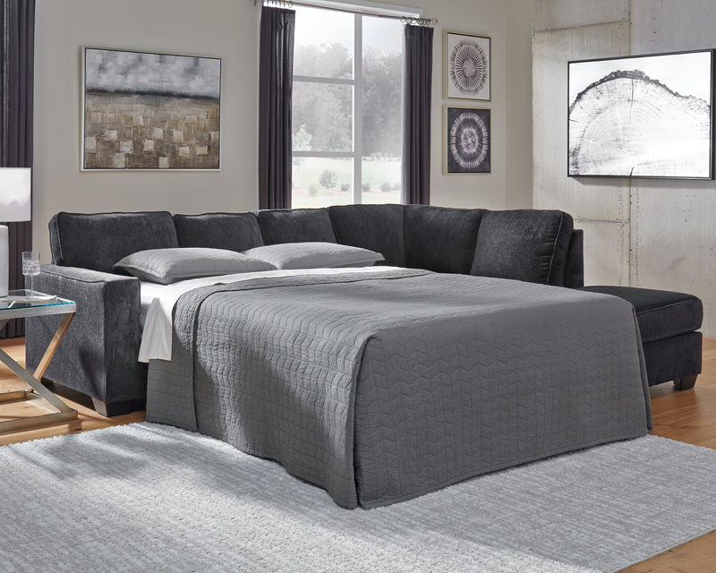 Altari Slate Chenille 2-Piece Sleeper Sectional With Chaise