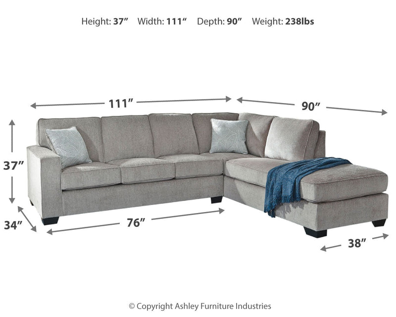 Altari Alloy Chenille 2-Piece Sectional With Chaise