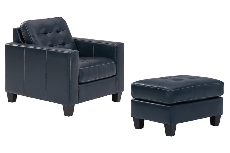 Altonbury Blue Chair And Ottoman