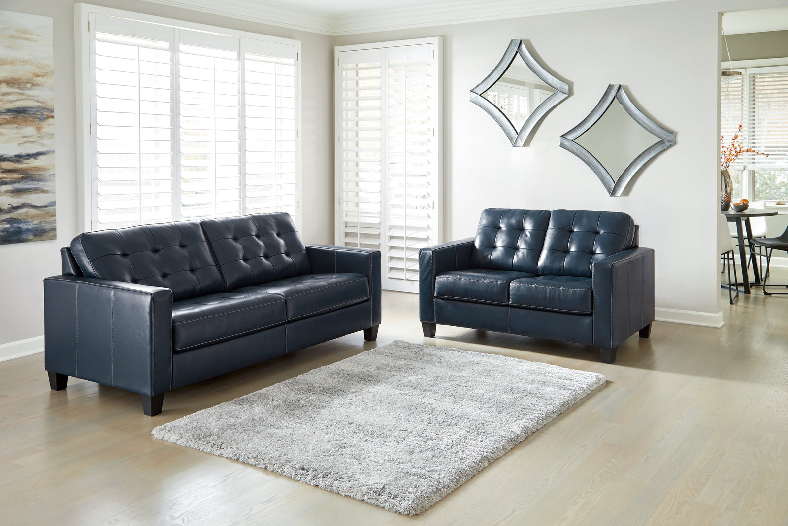 Altonbury Blue Sofa And Loveseat