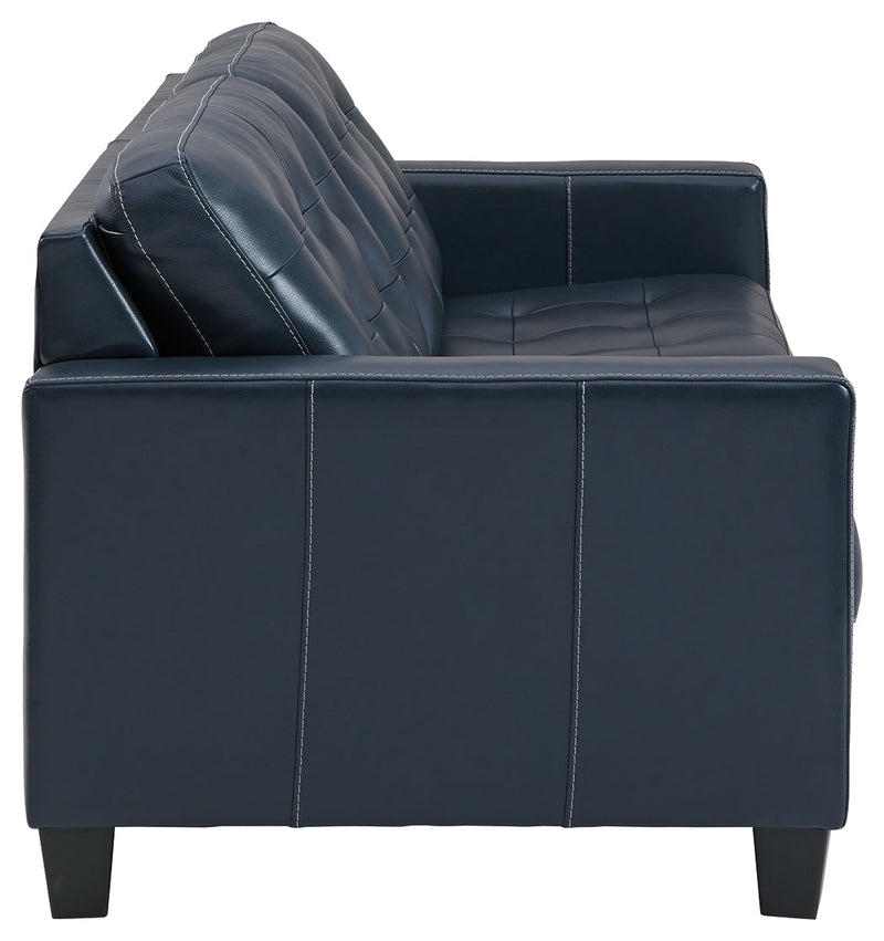 Altonbury Blue Leather Queen Sofa Sleeper