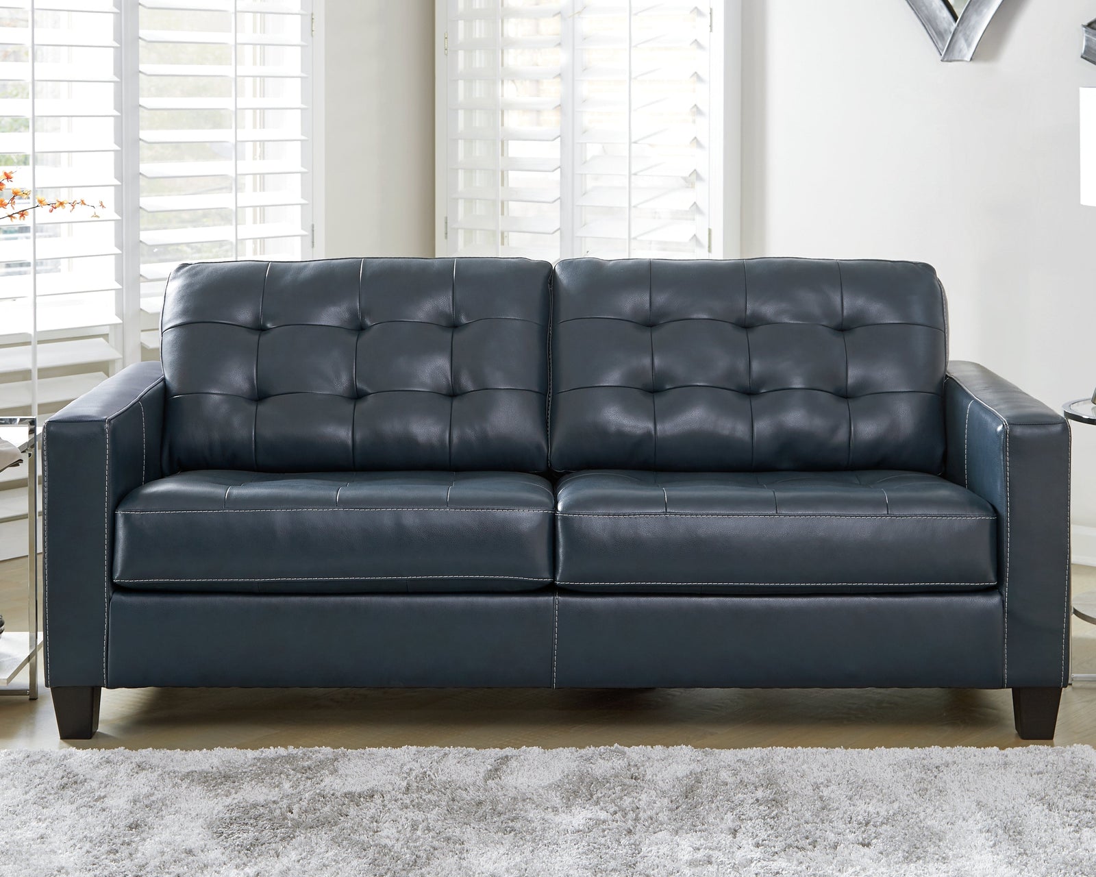 Altonbury Blue Leather Sofa