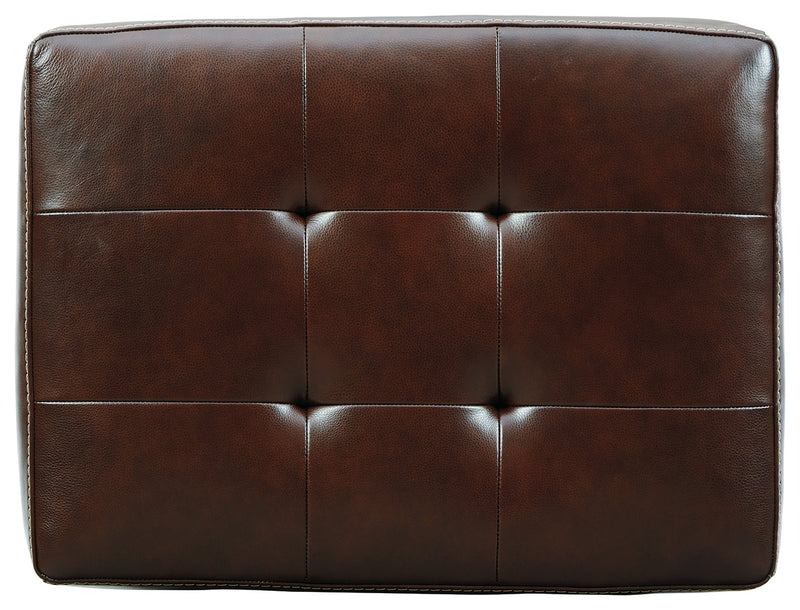 Altonbury Walnut Leather Ottoman