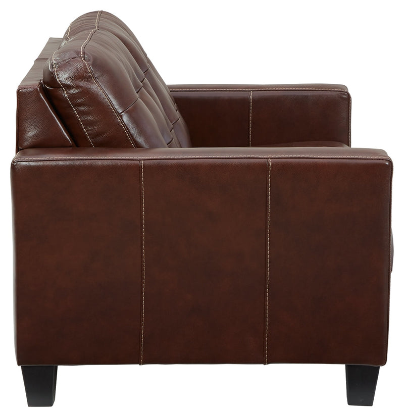 Altonbury Walnut Leather Loveseat