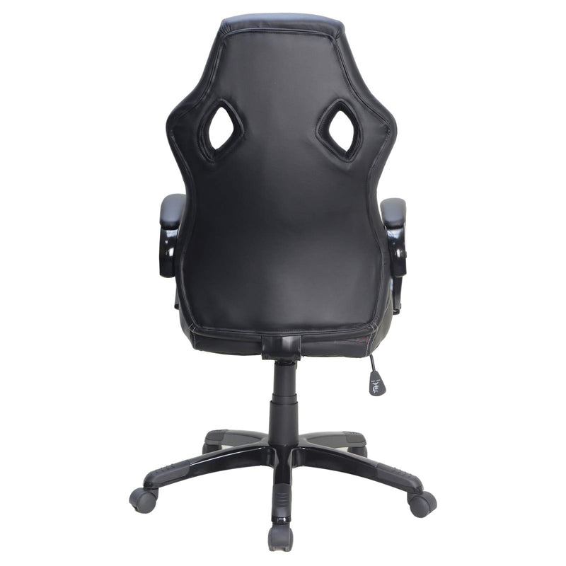 Black Upholstered With Red Stitchling Details Office Chair 881426