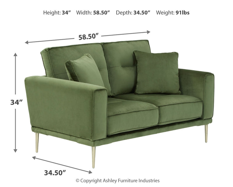 Macleary Moss Velvet Loveseat