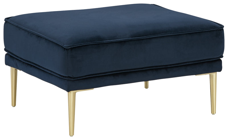 Macleary Navy Velvet Ottoman