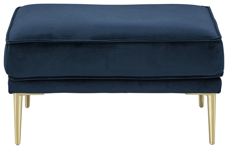 Macleary Navy Velvet Ottoman