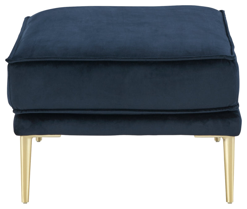 Macleary Navy Velvet Ottoman