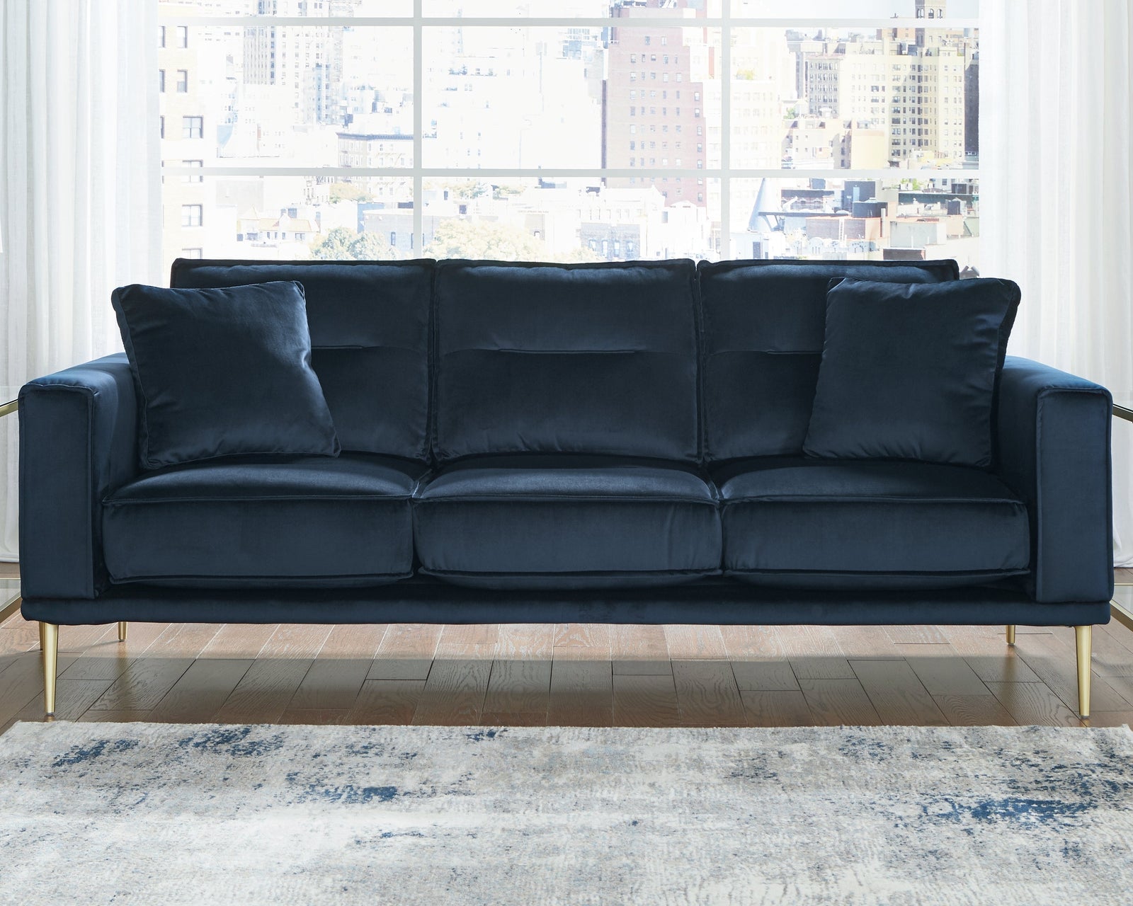 Macleary Navy Velvet Sofa