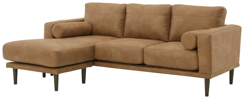 Arroyo Smoke Faux Leather Sofa Chaise